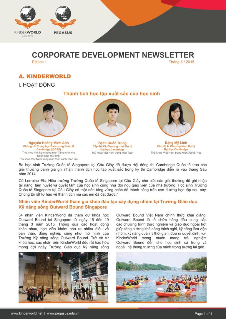 Bản tin tháng 8, 2015