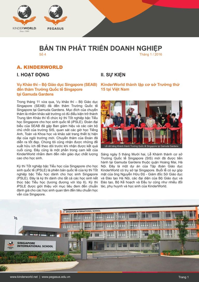 Bản tin tháng 1, 2016